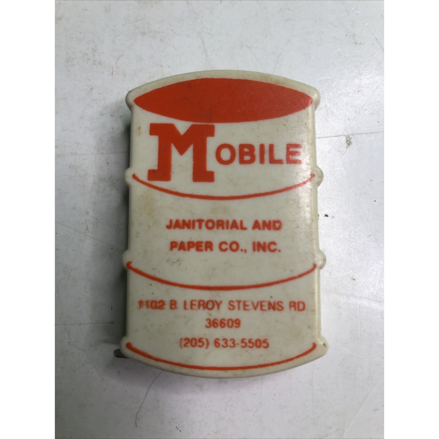 Vintage Advertising Mobile Alabama Measuring Tape Janitorial Paper Company 39.5”