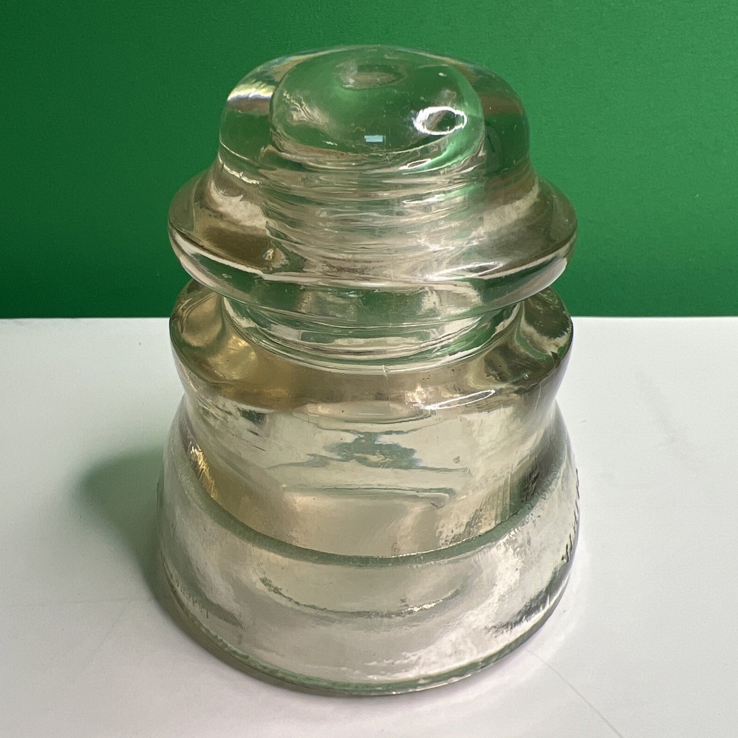 Vintage WHITALL TATUM No.1 12-41 Clear Glass Insulator Made in the USA
