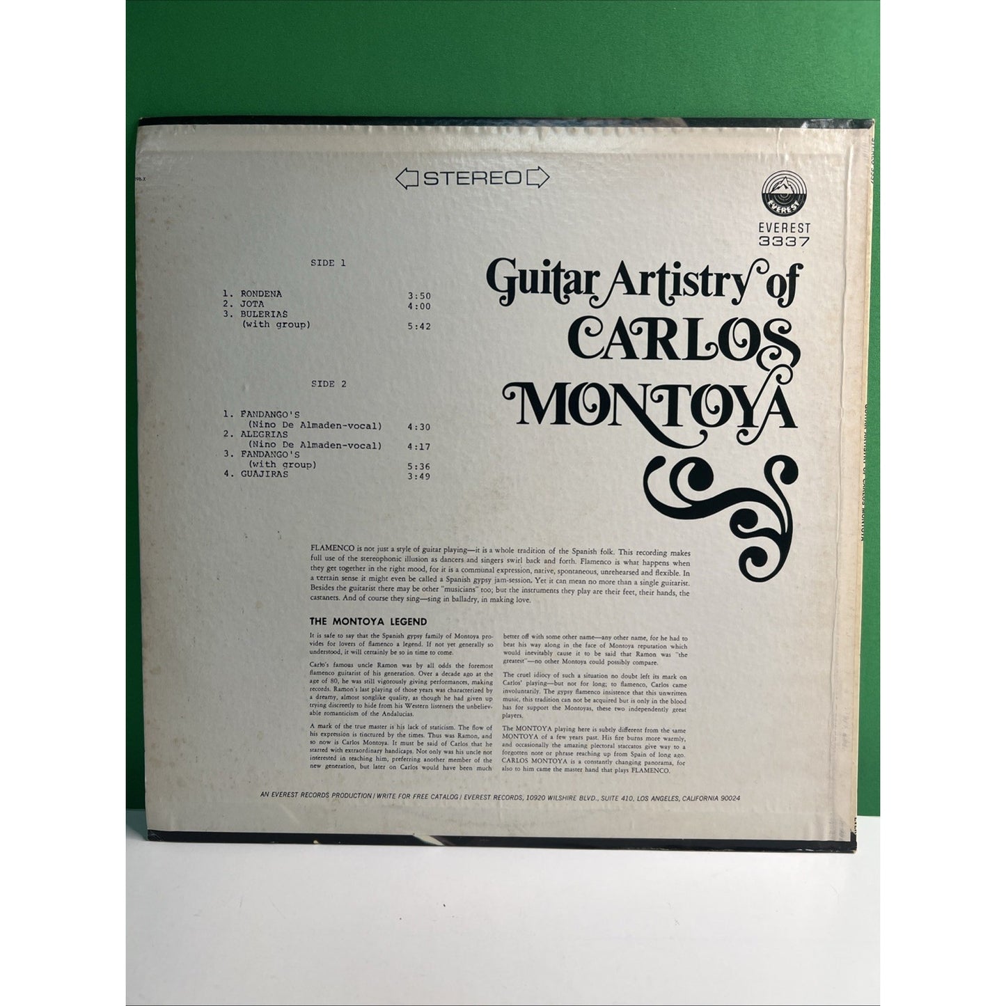 Lot Of 4 CARLOS MONTOYA LP Albums Everest/Vox Guitar