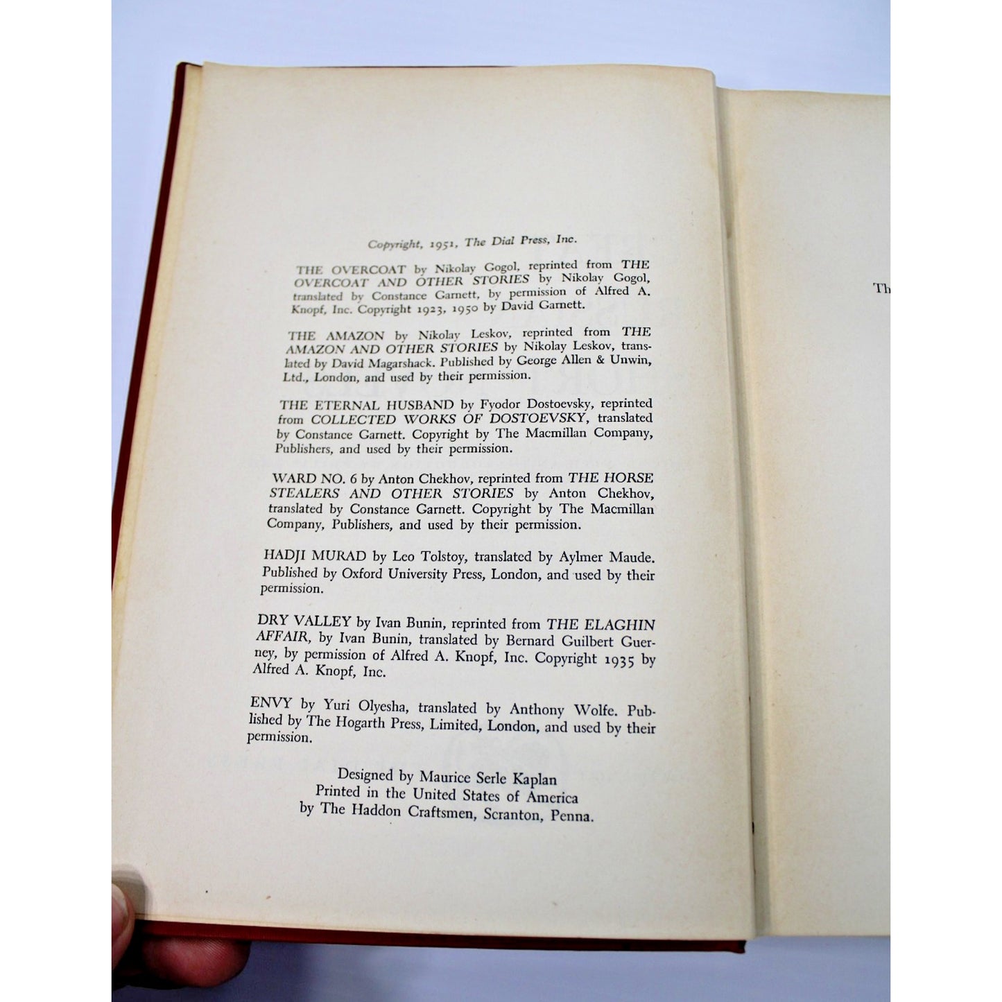 Great Russian Short Novels- Dial Permanent Library Book, 1951, Chekhov, Tolstoy