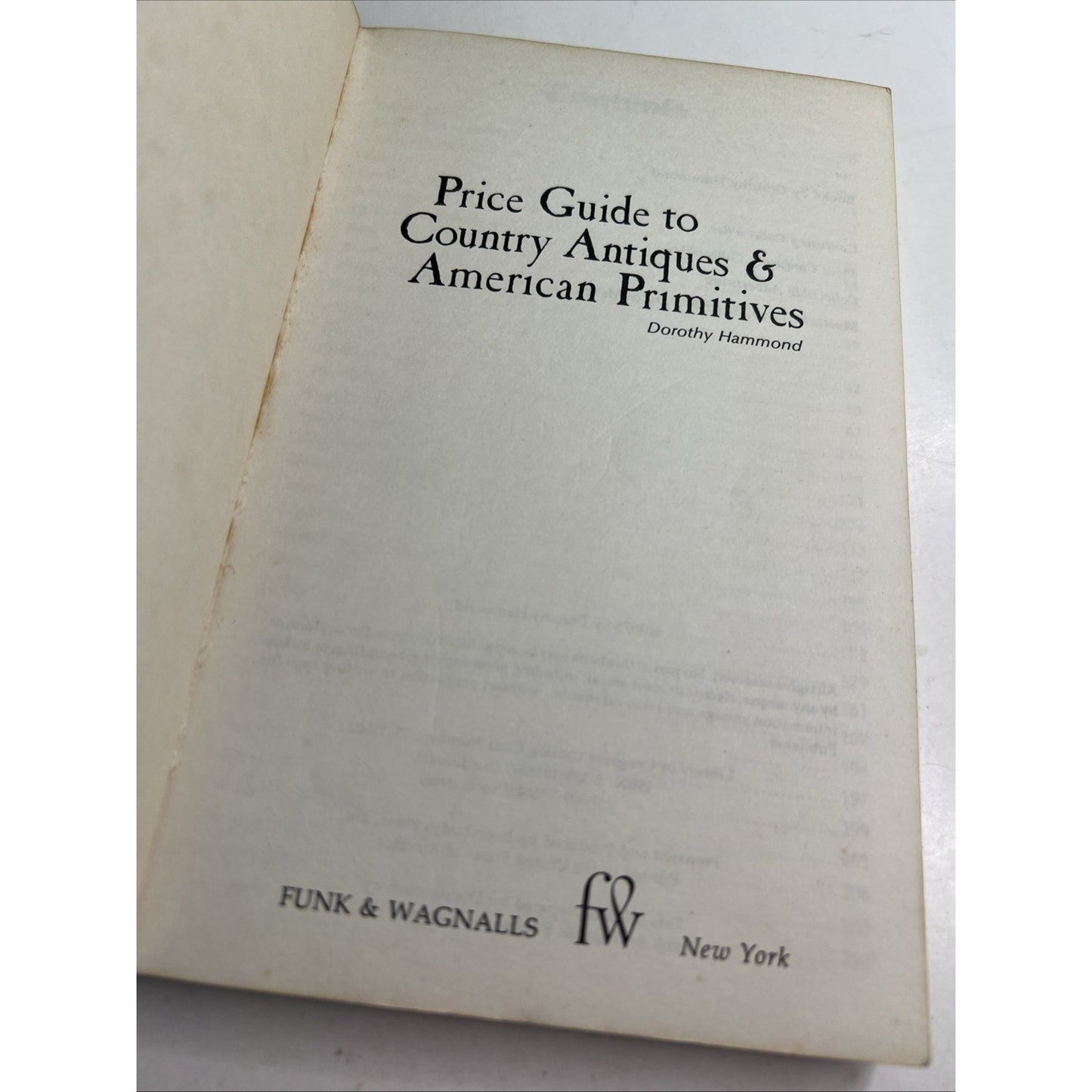 Price Guide to Country Antiques and American Primitives Dorothy Hammond 1975 PB
