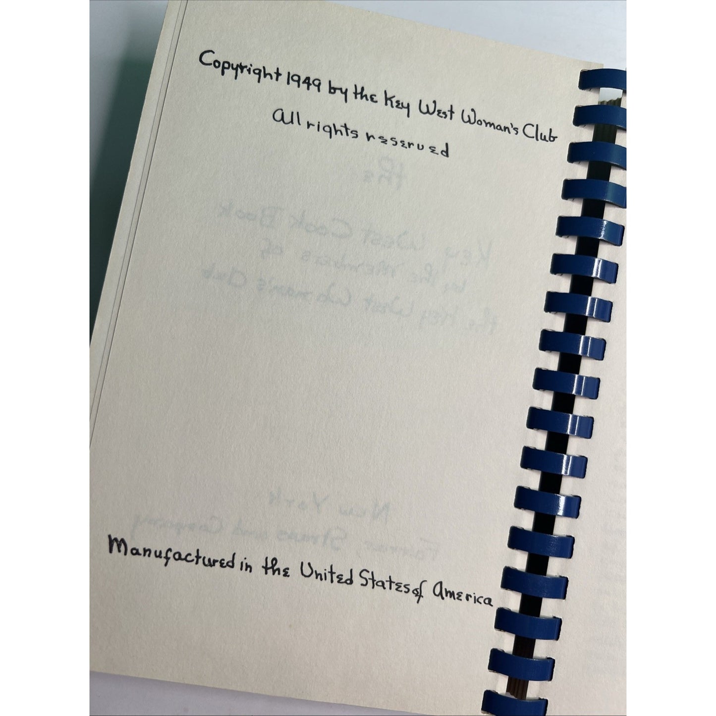 Vintage Key West Cookbook by The Key West Woman's Club 1949 Florida Recipes