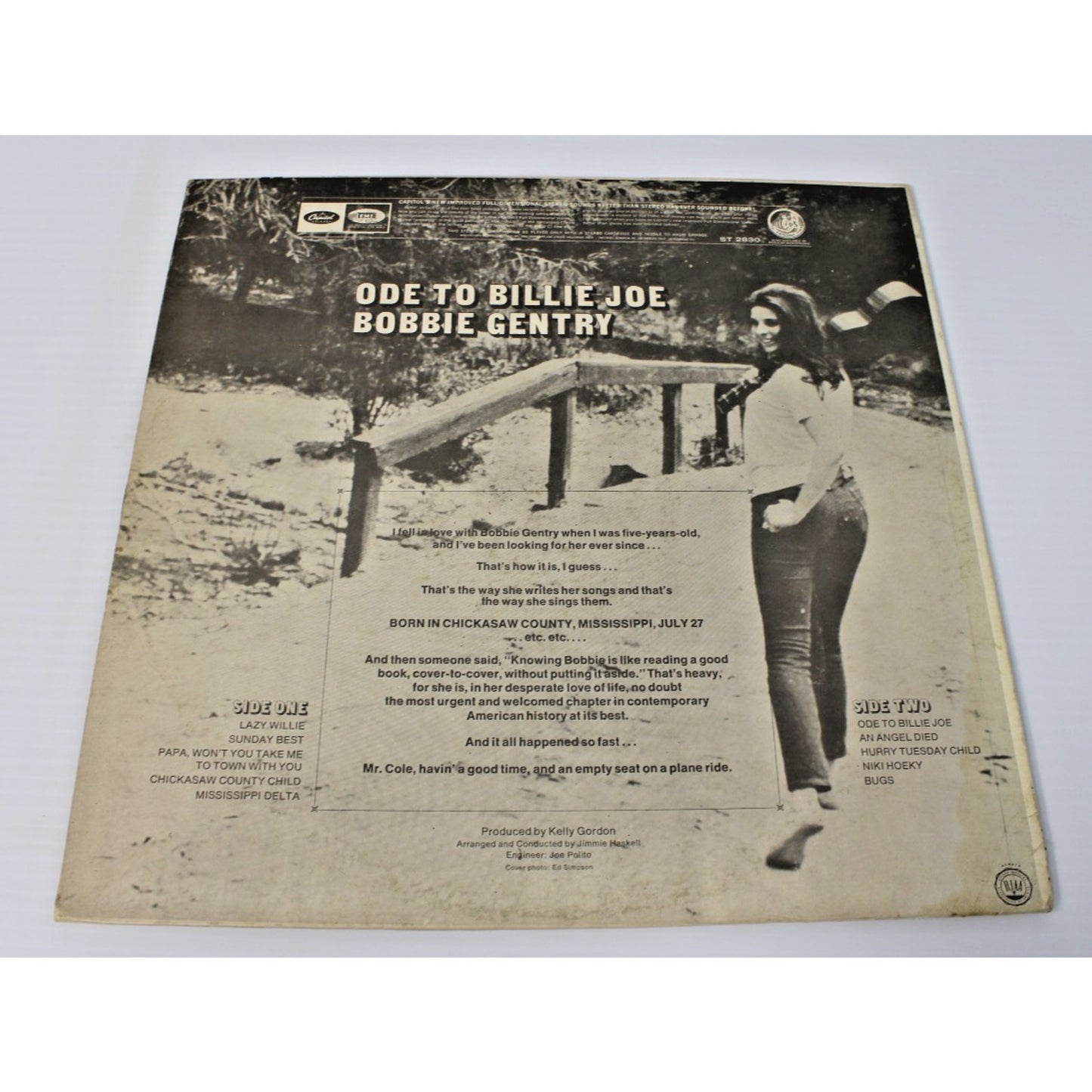 Bobbie Gentry- Ode To Billie Joe, 1967 Capitol ST-2830- EXCELLENT