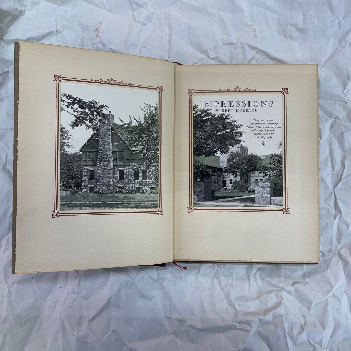 Impressions by Bert Hubbard 1927 Hardcover RARE Illustrated