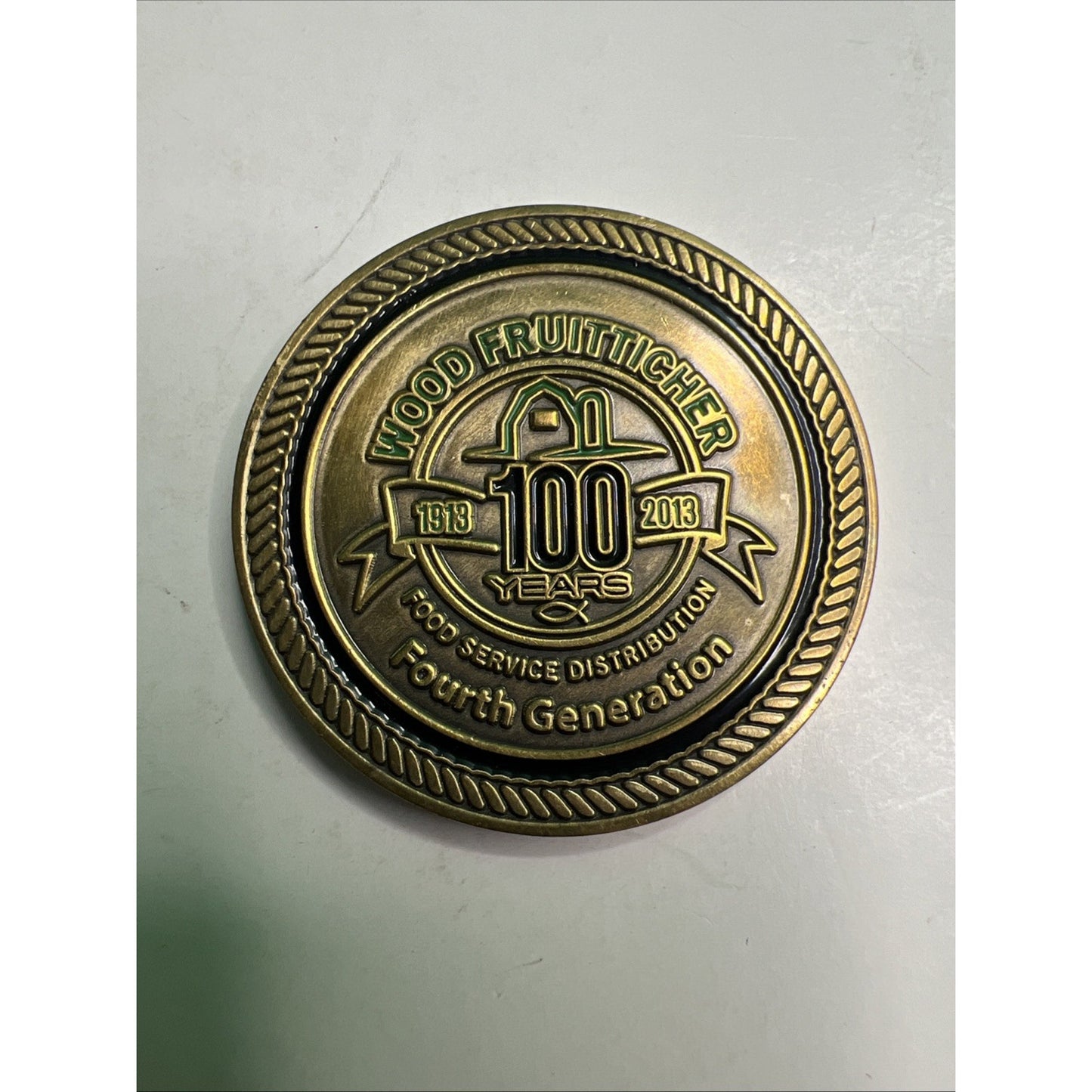 WOOD FRUITTICHER 100 YEAR CENTENNIAL 1913-2013 SOUVENIR COIN Advertising