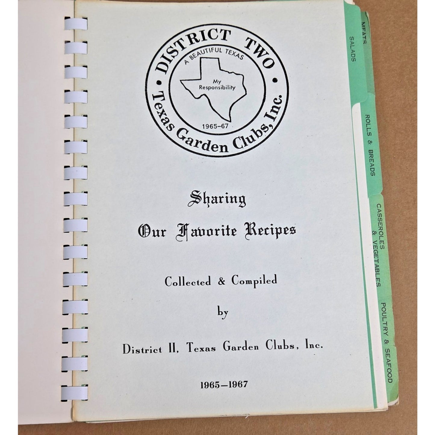 Vintage 1965 Texas Plain & Fancy Cooking Cookbook District II Garden Clubs