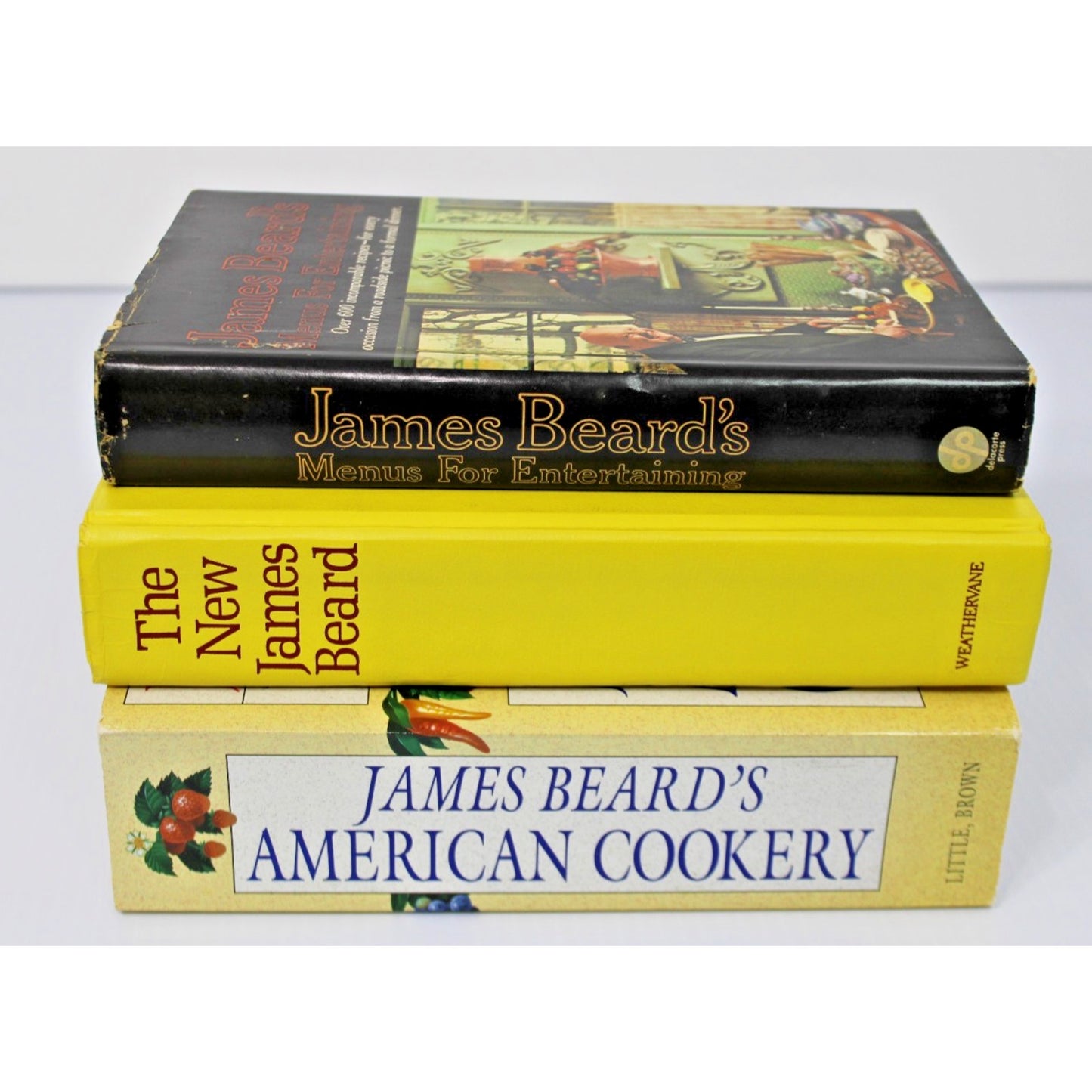 3 James Beard Cookbooks: American Cookery, Menus for Entertaining, The New James