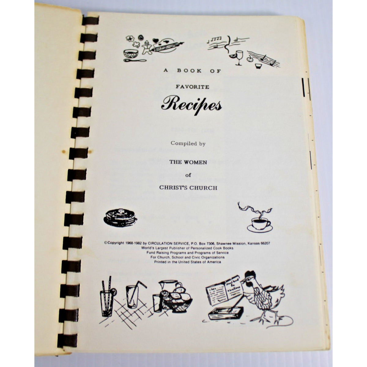 Vintage 1983 Christ's Church Favorite Recipes Cookbook, Shawnee Mission, Kansas