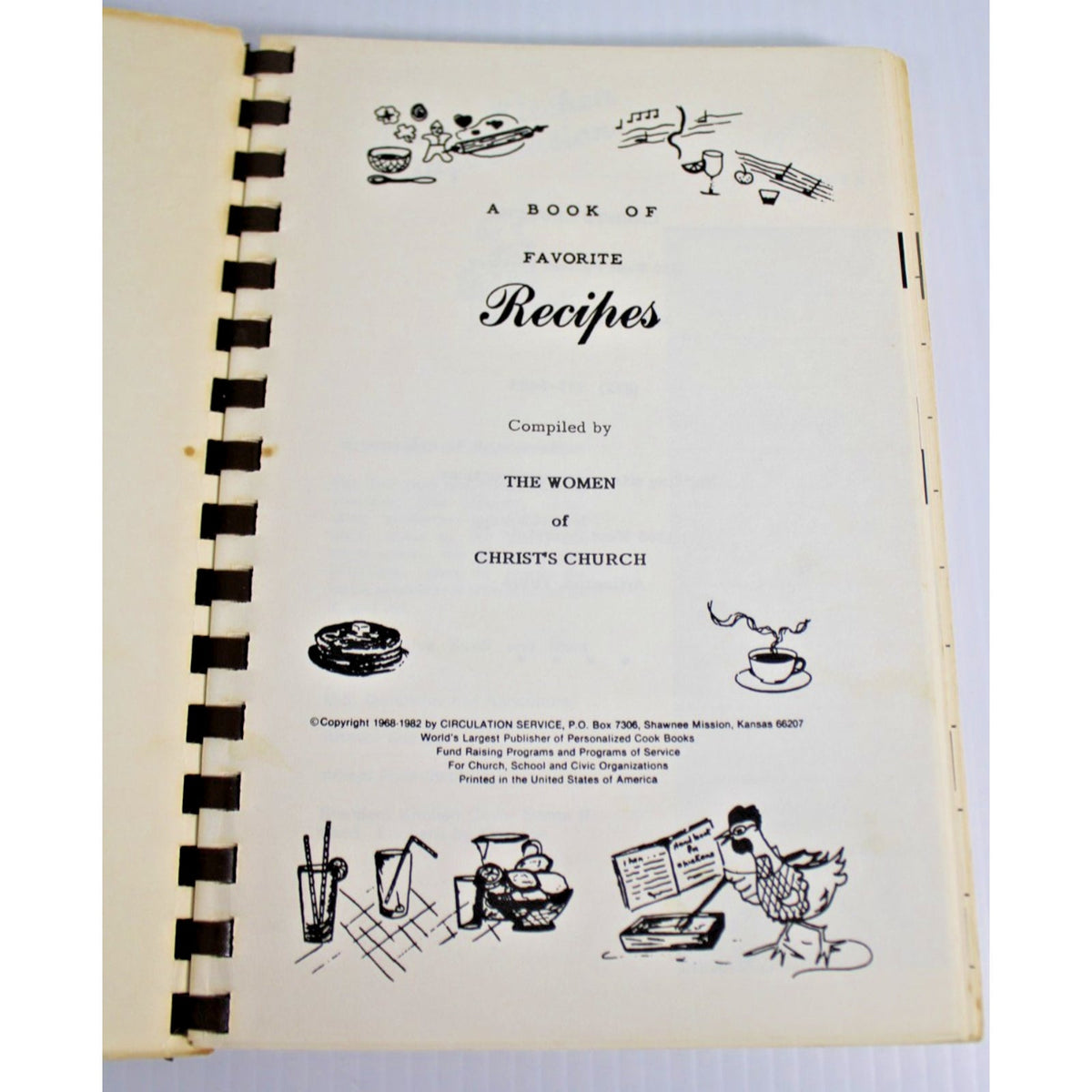 Vintage 1983 Christ's Church Favorite Recipes Cookbook, Shawnee Mission, Kansas