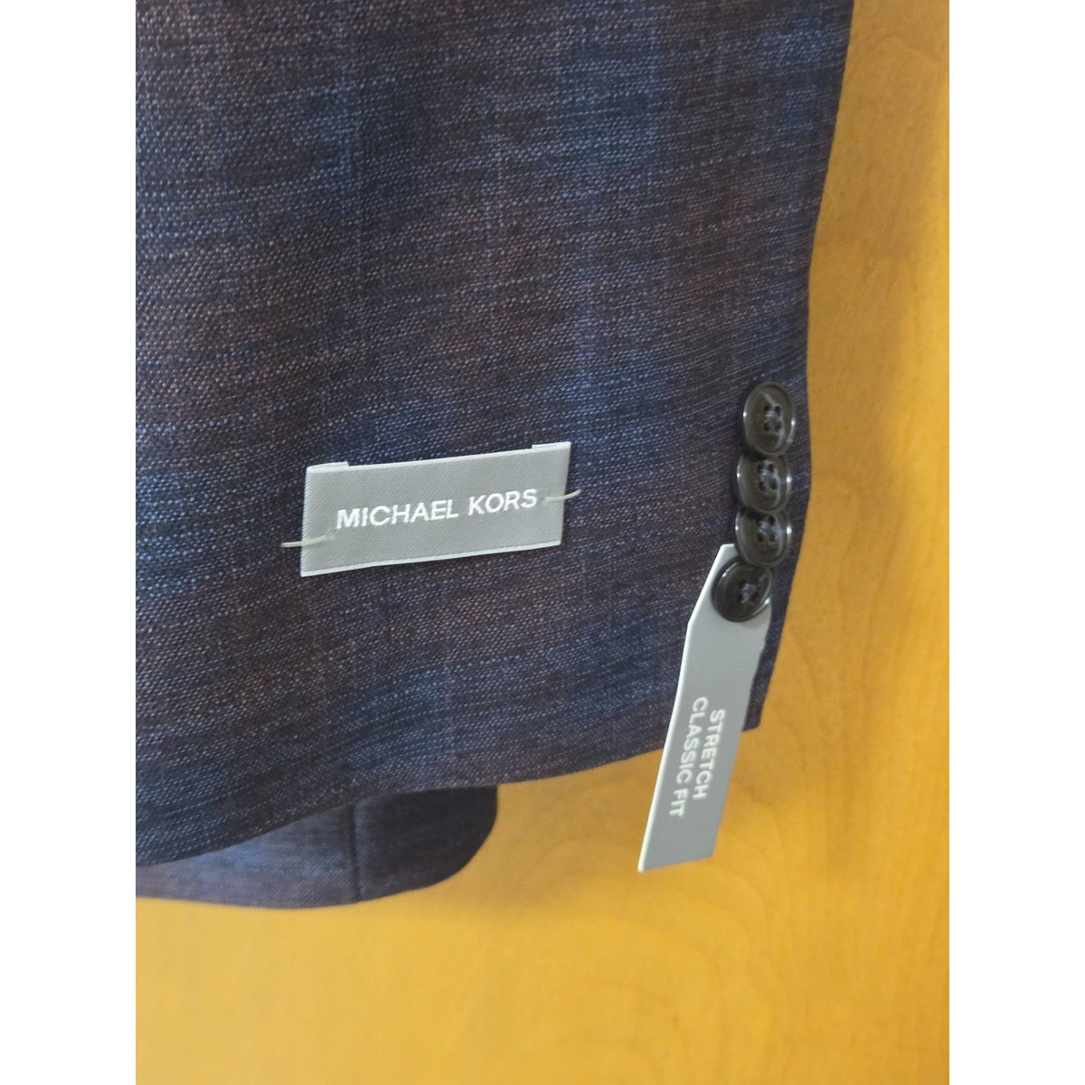 NWT Michael Kors Kent Sport Coat 48R Blue Burgundy Plaid Classic Fit Blazer