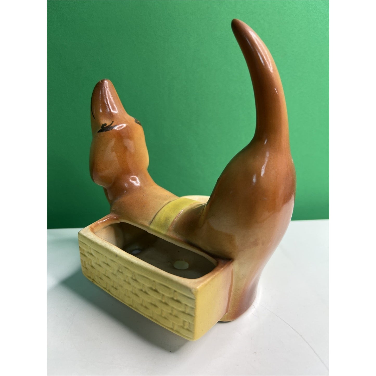 Vintage 1950s A.L. Hirsch Rover Dachshund Ceramic Dresser Caddy Valet Dish