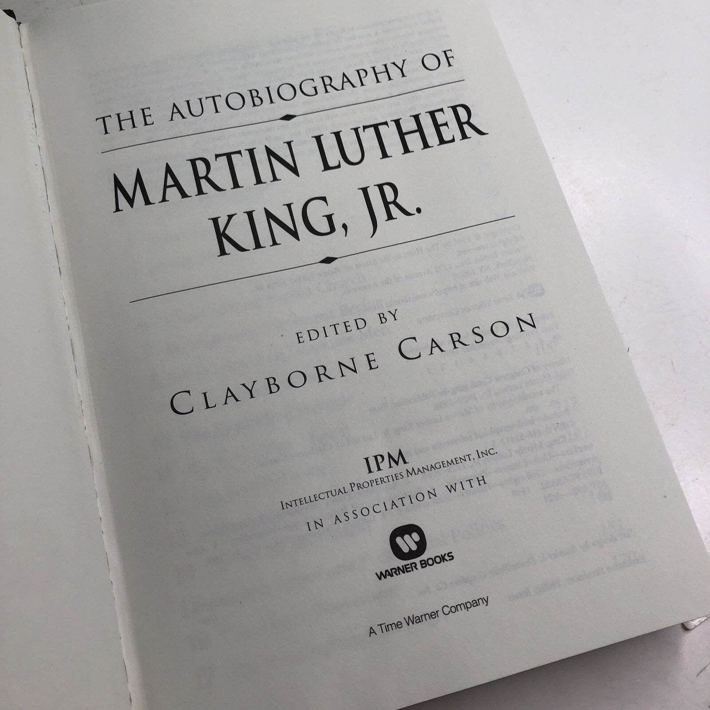 THE AUTOBIOGRAPHY OF MARTIN LUTHER KING, JR 1998 HC DJ CLAYBORNE CARSON
