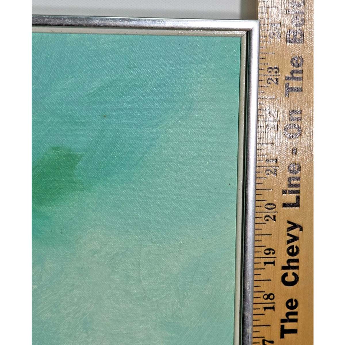 Vintage Impasto Seascape Painting Signed Dennis Mid-Century Silver Frame
