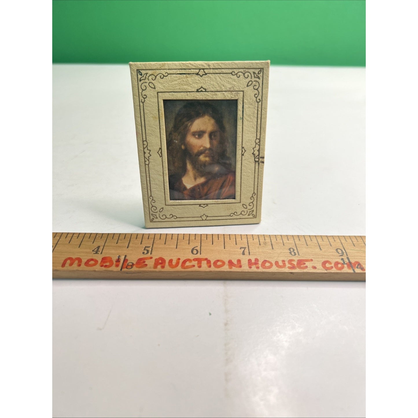 Vintage Miniature Portrait Of Jesus Easel Frame Warner Sallman 1950’s Art USA ❤️