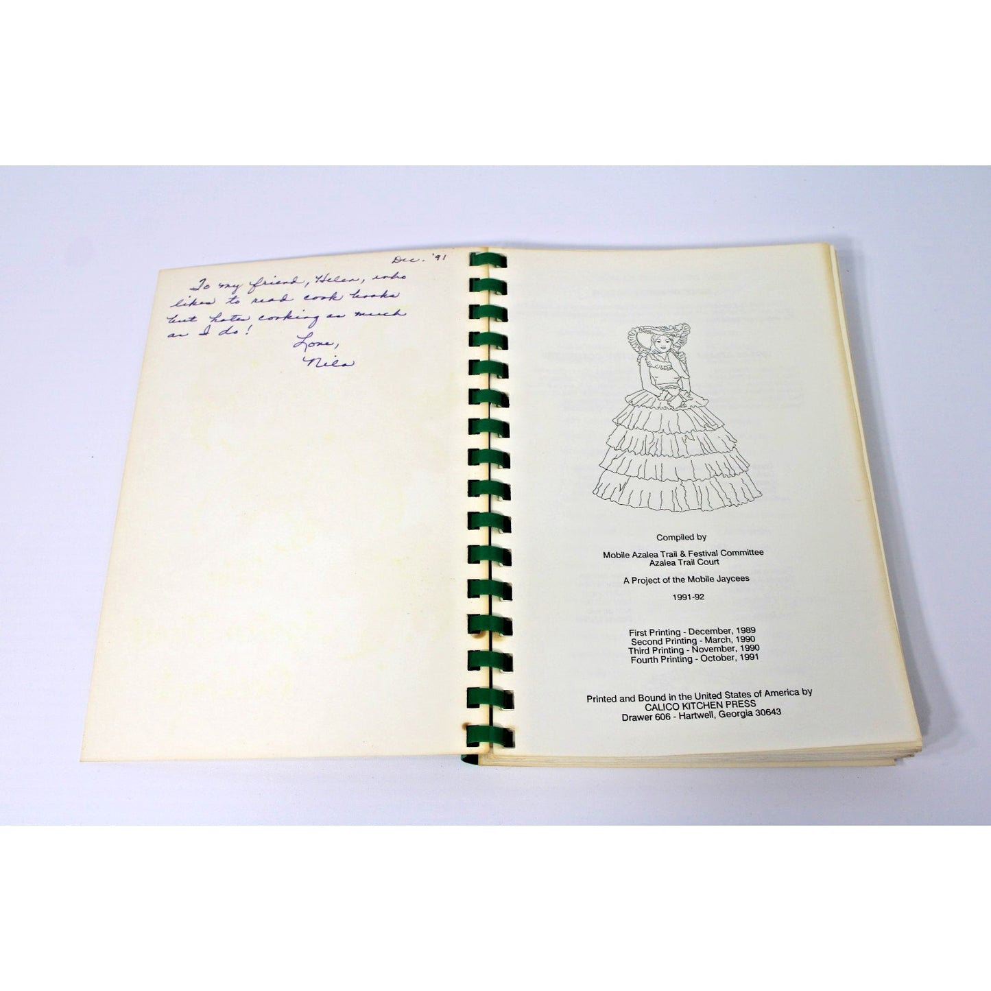 The Azalea Trail Cookbook- 1991 Mobile, AL Jaycees Azalea Trail Maids & Court