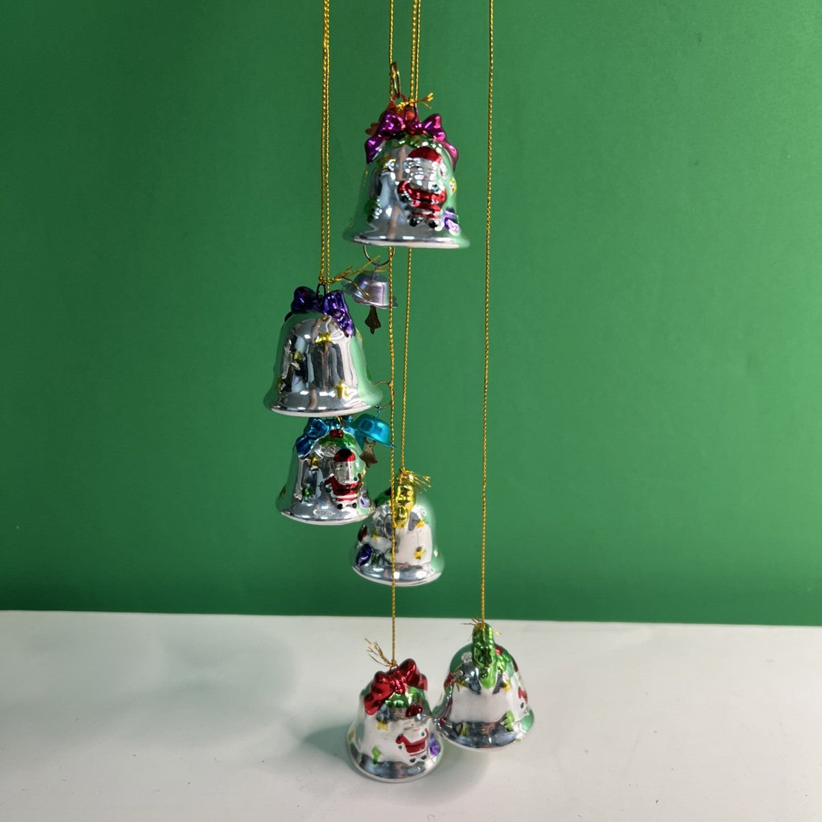 Vintage Avon Christmas Porcelain Shimmering Bell Santa Wind Chime 1998