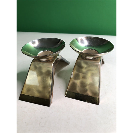 WMF IKORA (Set of 2) Germany Silverplate Candle Holders #4847 Preowned