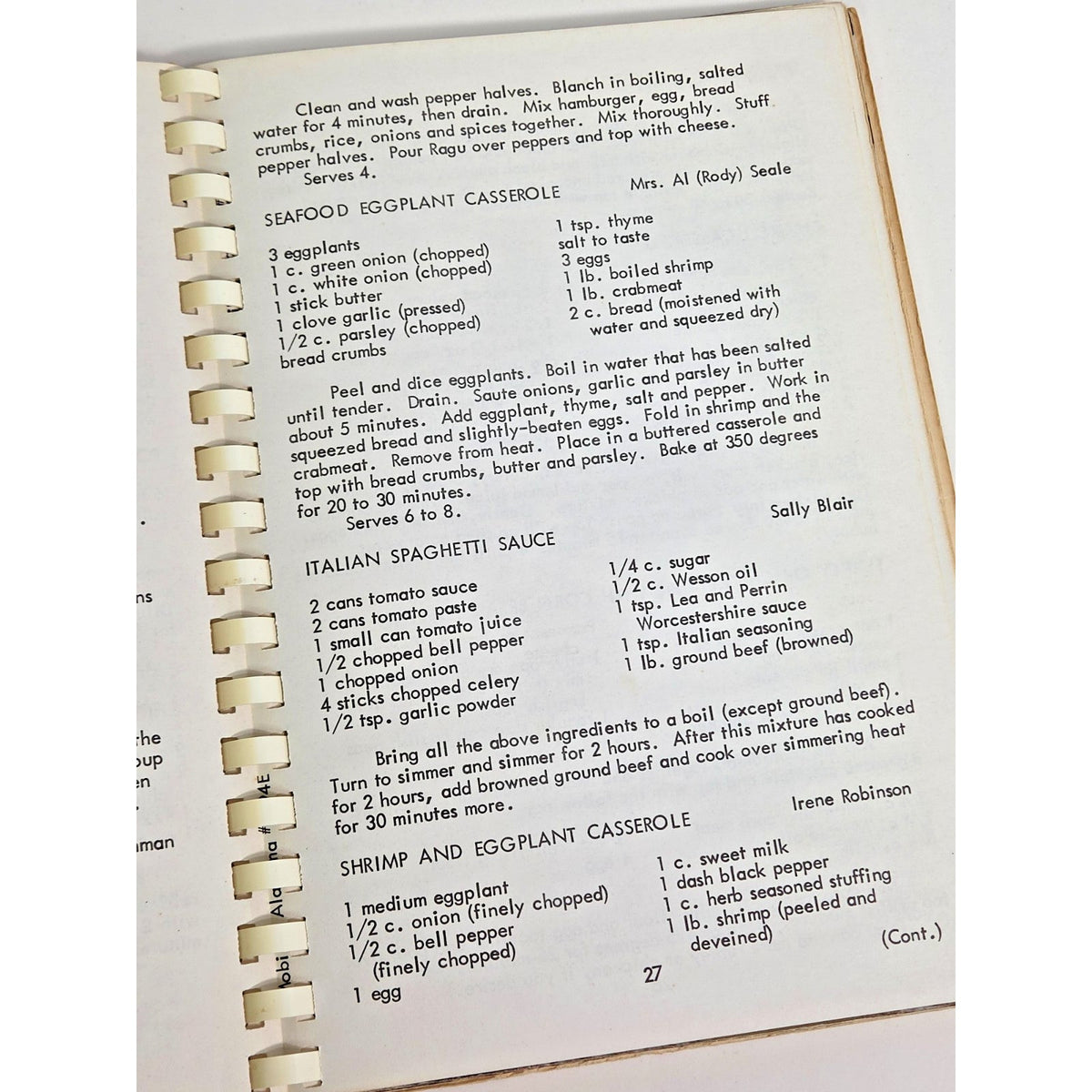 Vintage West End Baptist Christian School Mobile AL Community Cookbook 1970s