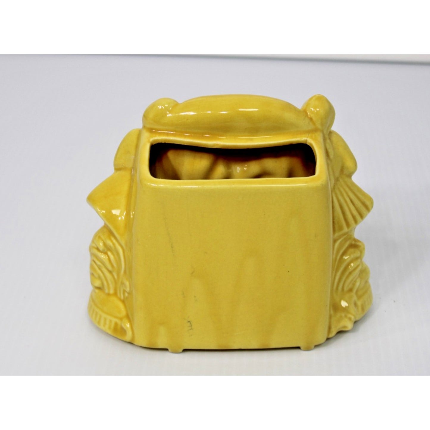 Vintage 1940s Cameron Clay Yellow Figural Vase, Romantic, Cottage, Grandma Chic