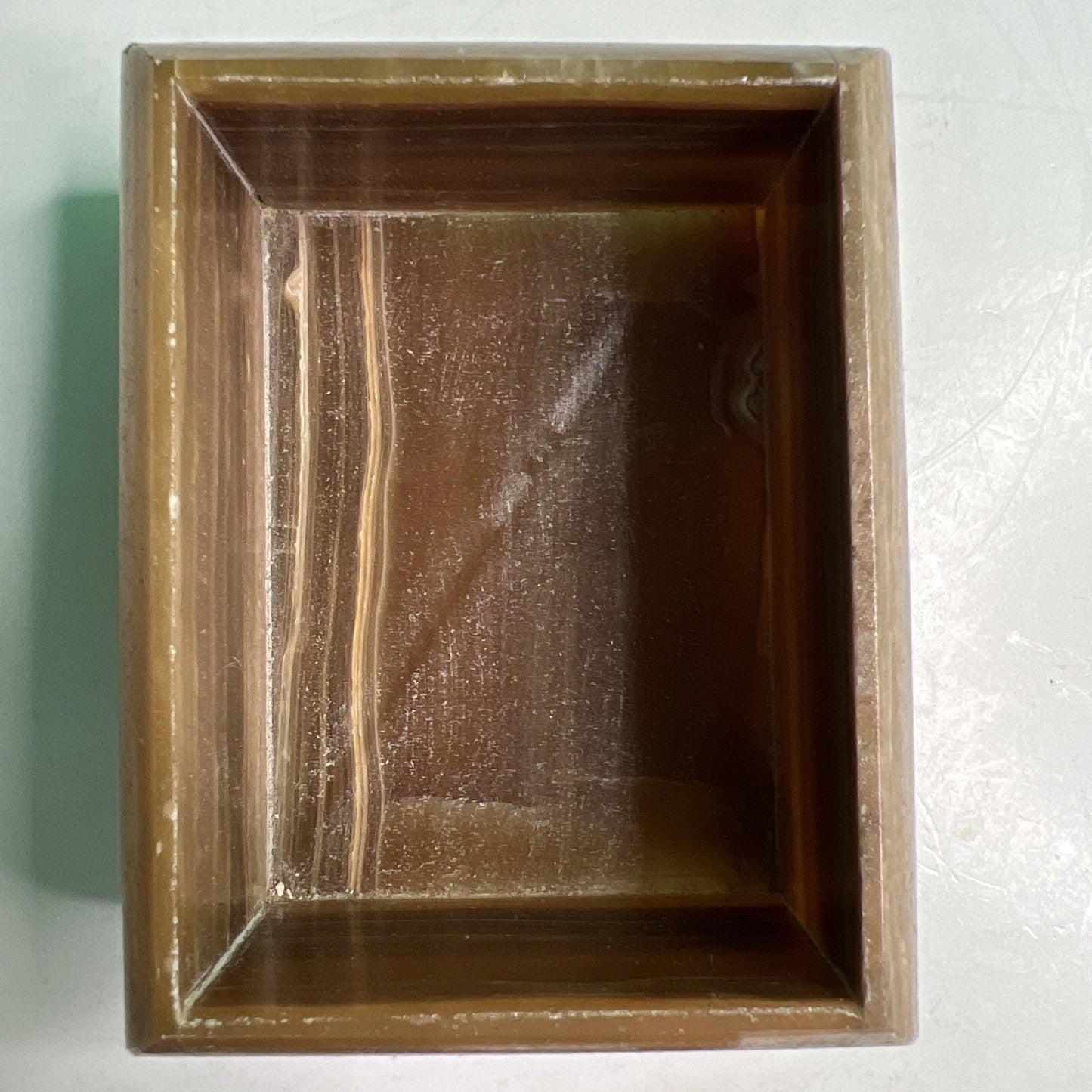 Carved Soapstone Small Box Rectangular Trinket Vanity Natural Stone with Lid