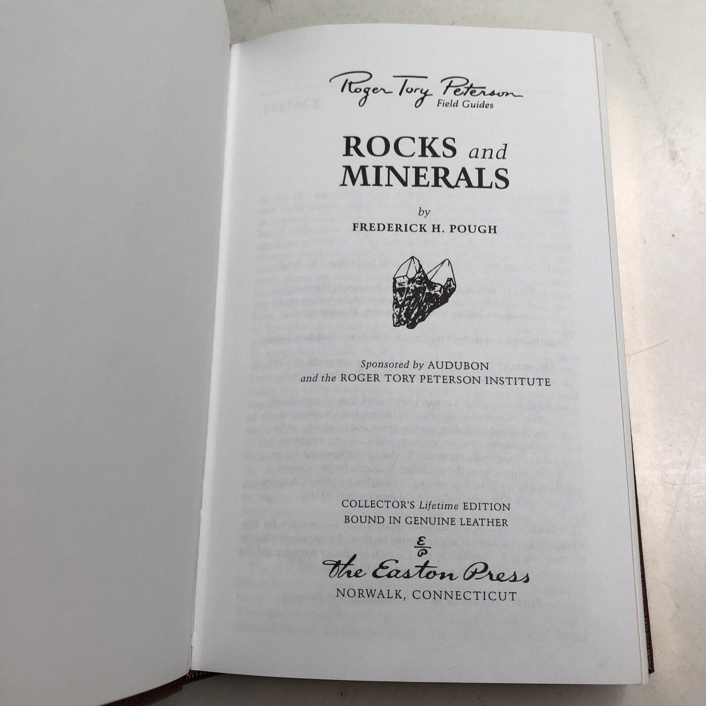 Roger Tory Peterson Field Guides: ROCKS & MINERALS HC Leather Bound Bookplate