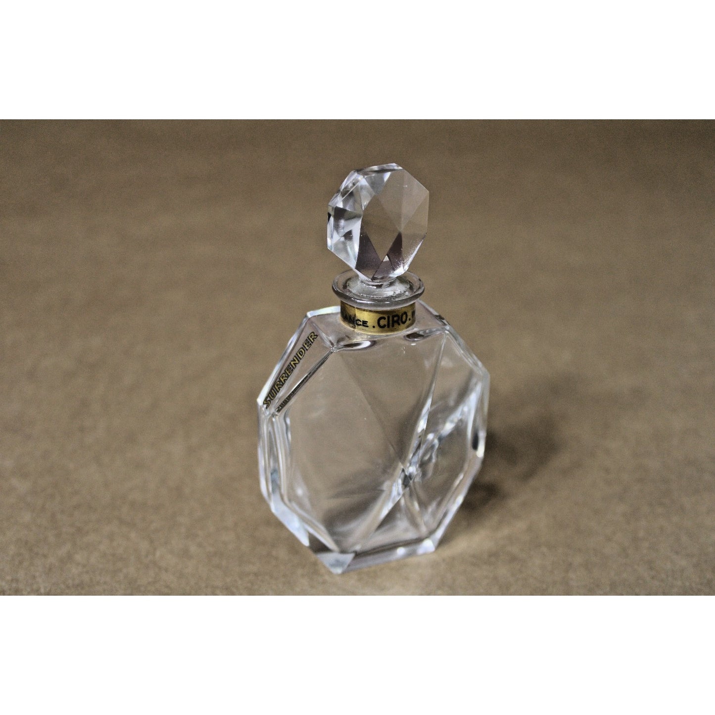 Antique Art Deco Baccarat Crystal Perfume Bottle Signed Ciro Paris Surrender, 24