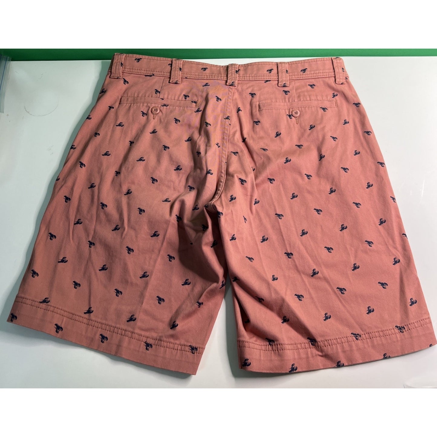 St. John's Bay Men's Comfort Stretch Chino Shorts Size 36 Bermuda Lobster
