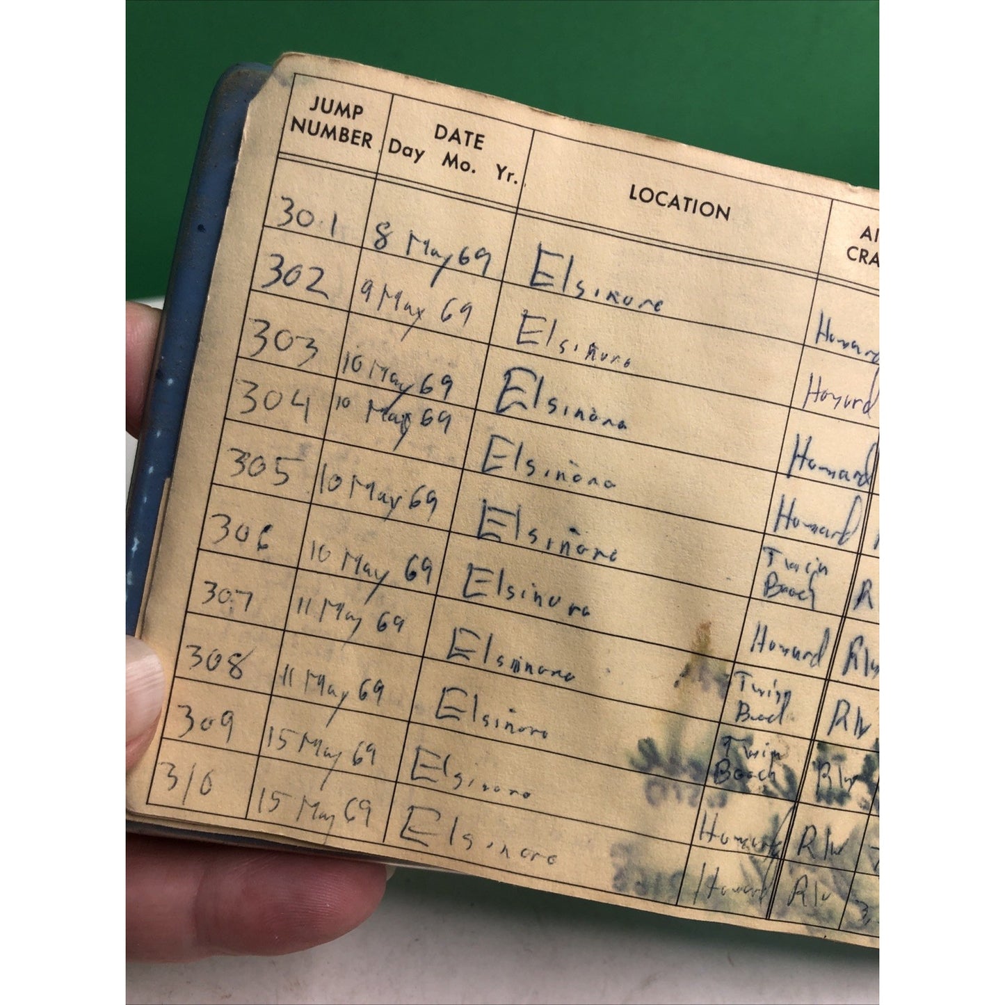 Parachutists Log 1250+ Jumps Documented 1965-1990 U.S. Parachute Assn. Sky Diver