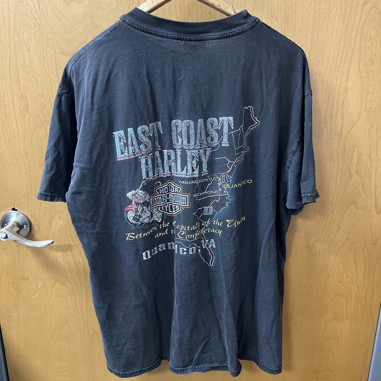 East Coast Harley Davidson Motorcycles Men’s XL Charcoal Tshirt Quantico VA