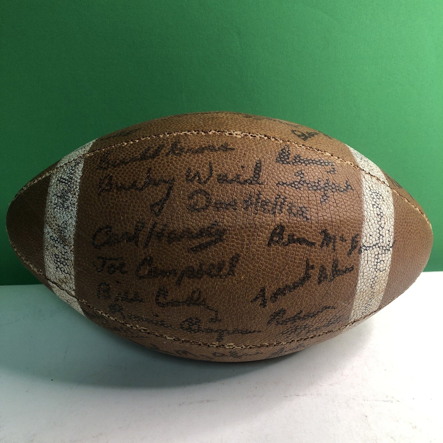 1960 Era Signed Football Auburn Alabama University AL NFL Drafts Super Bowl