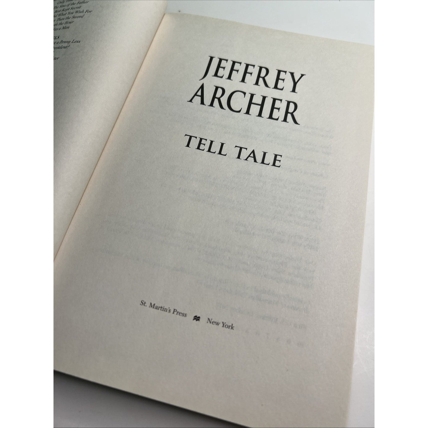Jeffrey Archer Tell Tale Short Stories Collection International Bestseller HC DJ