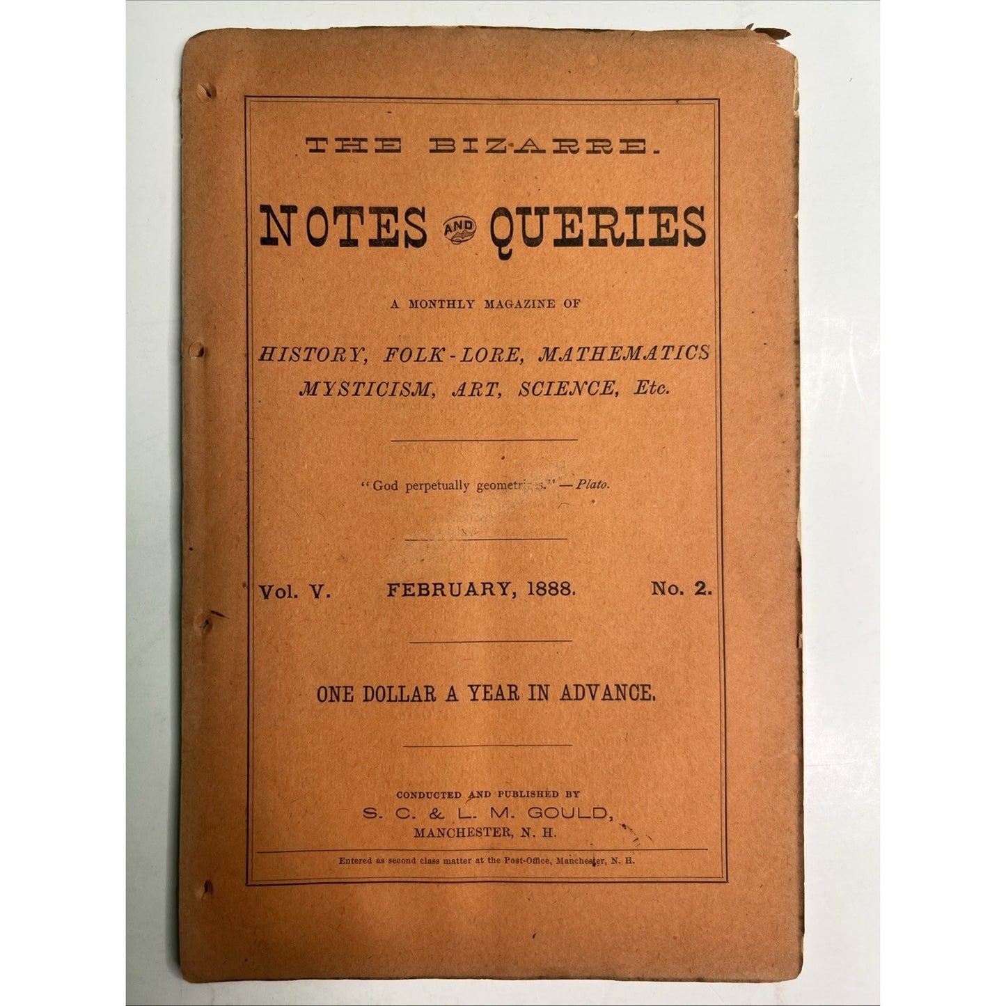Lot Of 6 The Bizarre: Notes And Queries Magazine Vol. 5 Jan-July 1888 - OCCULT