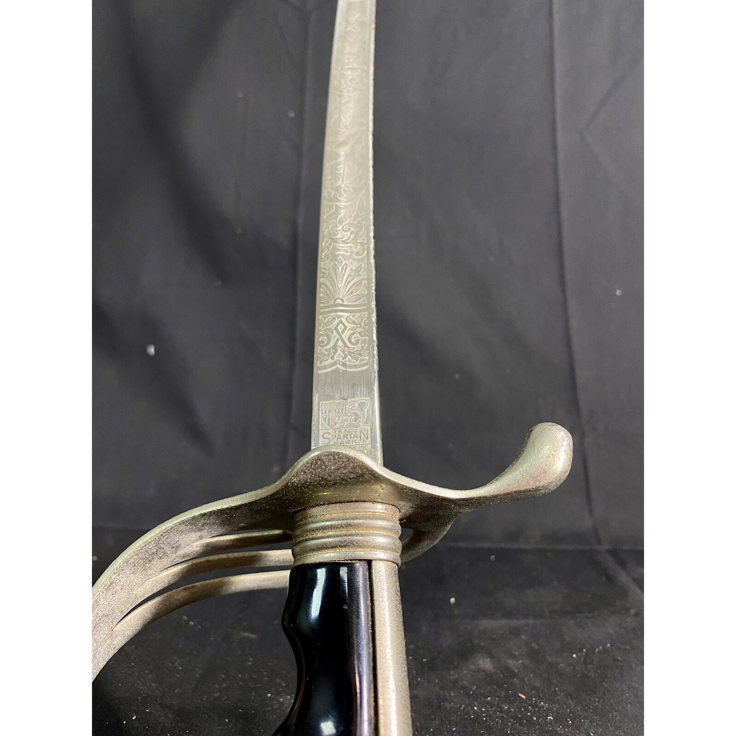 Antique Engraved United States Military Sword Trade Spartan Mark