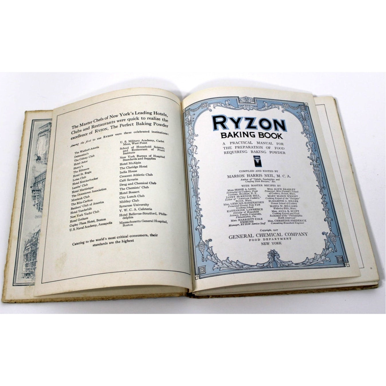 1917 Ryzon Baking Book by Marion Harris Neil Antique Cookbook