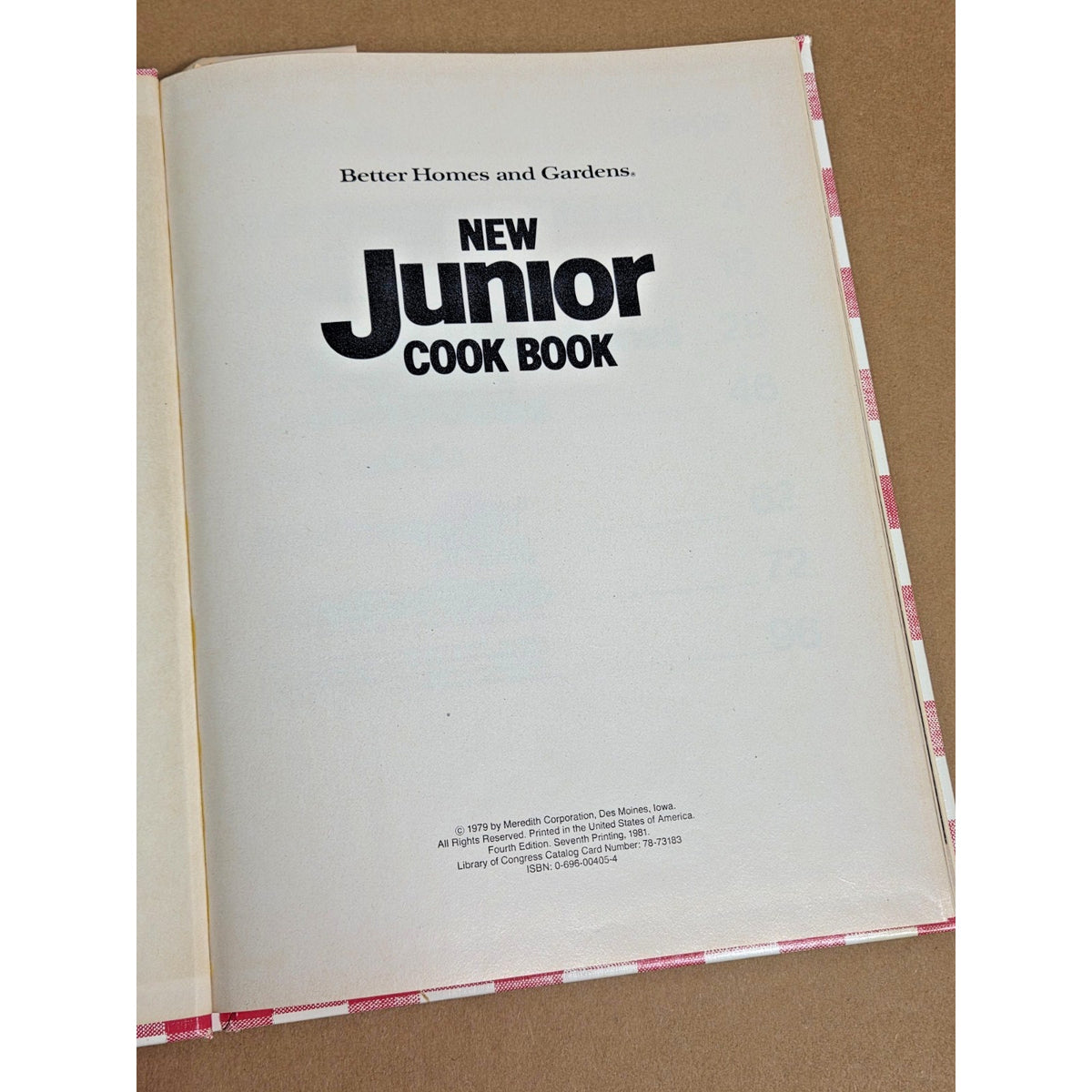 Vintage Better Homes and Gardens New Junior Cook Book - 4th Edition, 1981