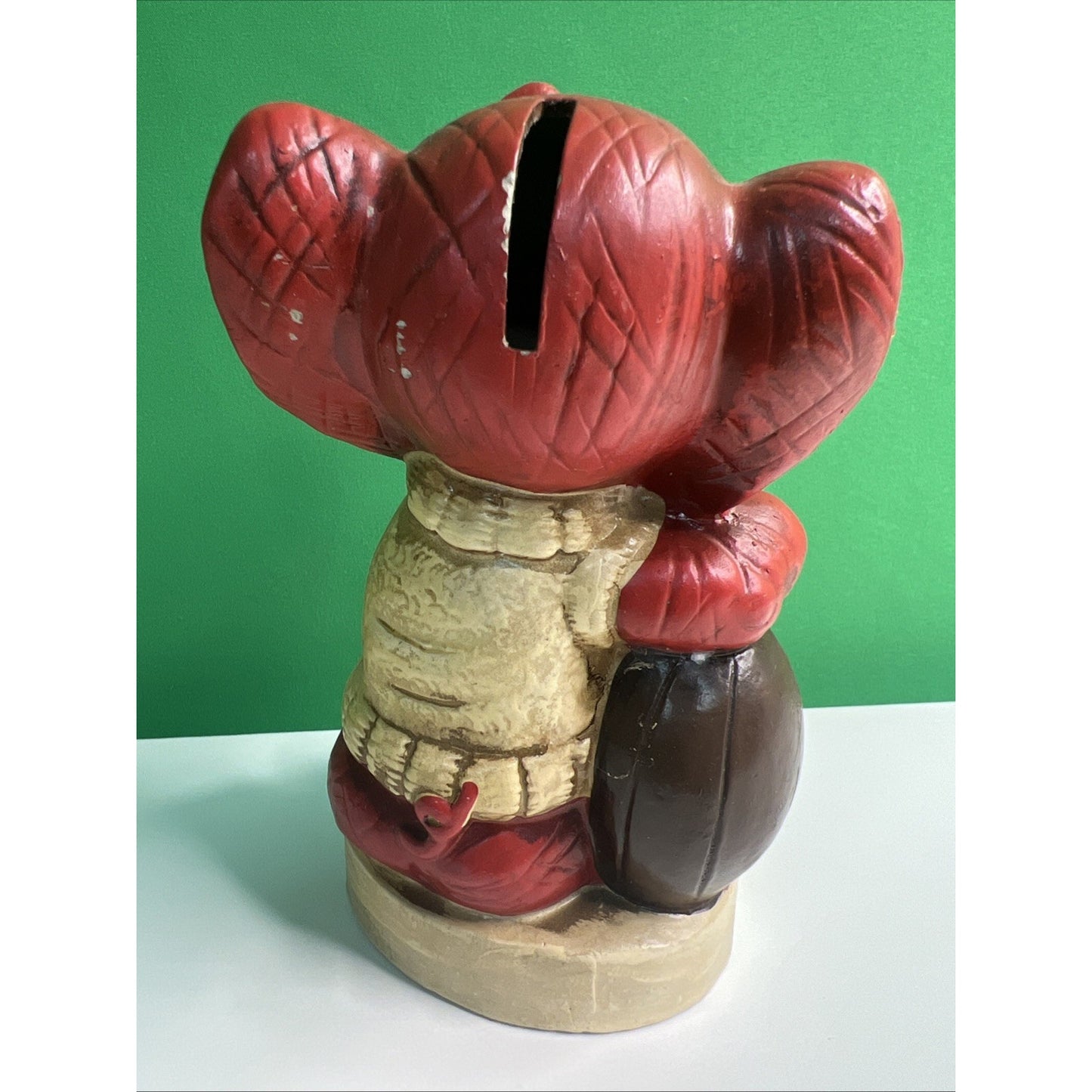 Vintage QUINCO New Orleans Elephant Bank Alabama Crimson Tide Football Ceramic