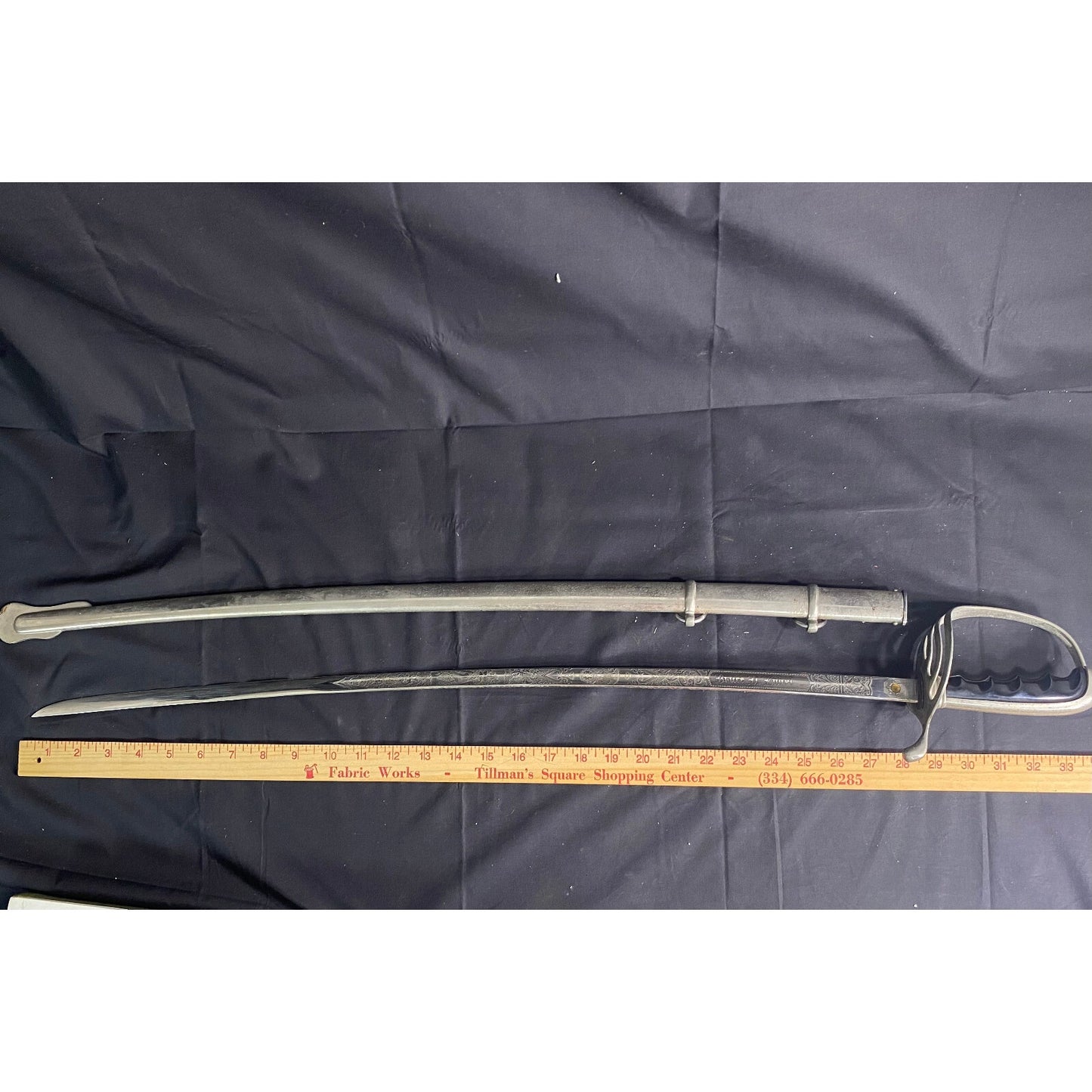 Antique Engraved United States Military Sword Trade Spartan Mark