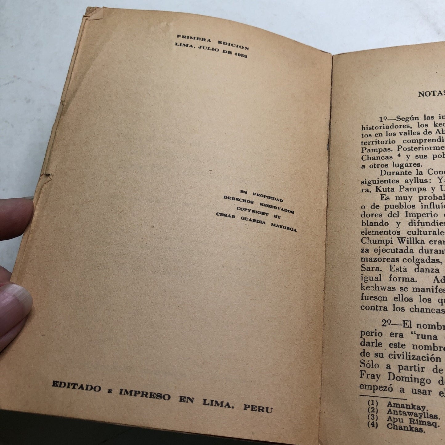 1959 DICCIONARIO KECHWA - CASTELLANO CASTELLANO-KECHWA Minerva Miraflores PB
