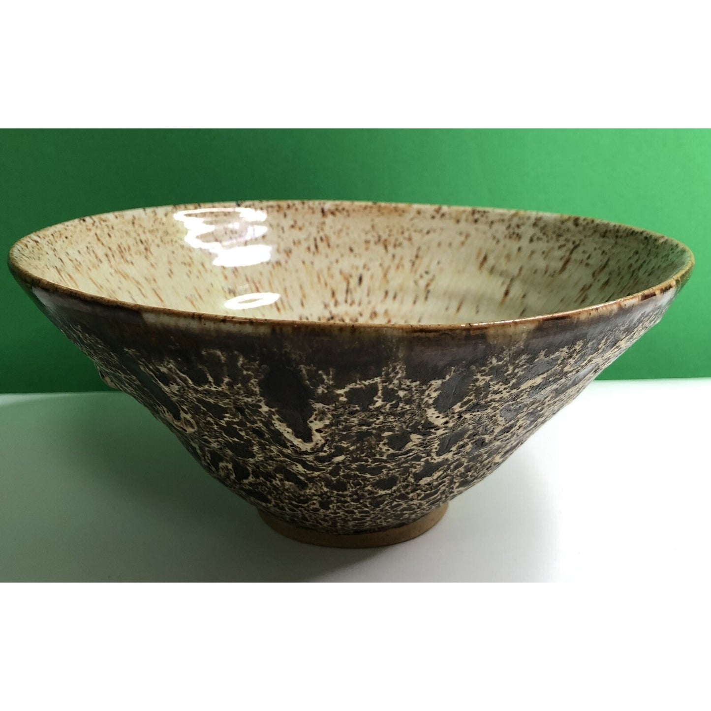 Vintage Studio Art Pottery BOWL Signed NOBLE Drip Glaze