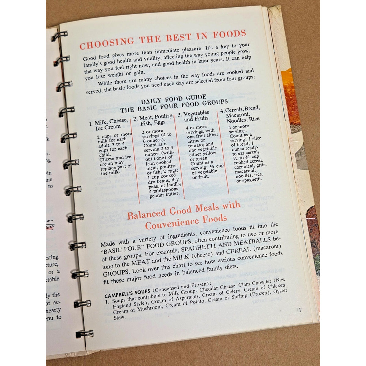 Vintage 1968 Campbell's "Easy Ways to Delicious Meals" Spiral Cookbook - MCM