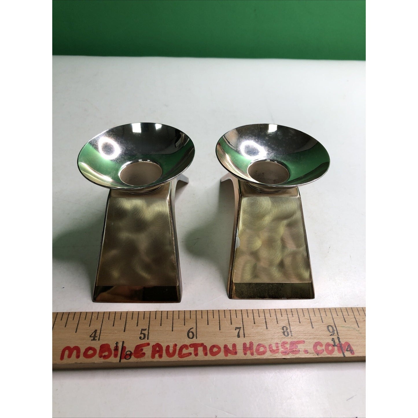 WMF IKORA (Set of 2) Germany Silverplate Candle Holders #4847 Preowned