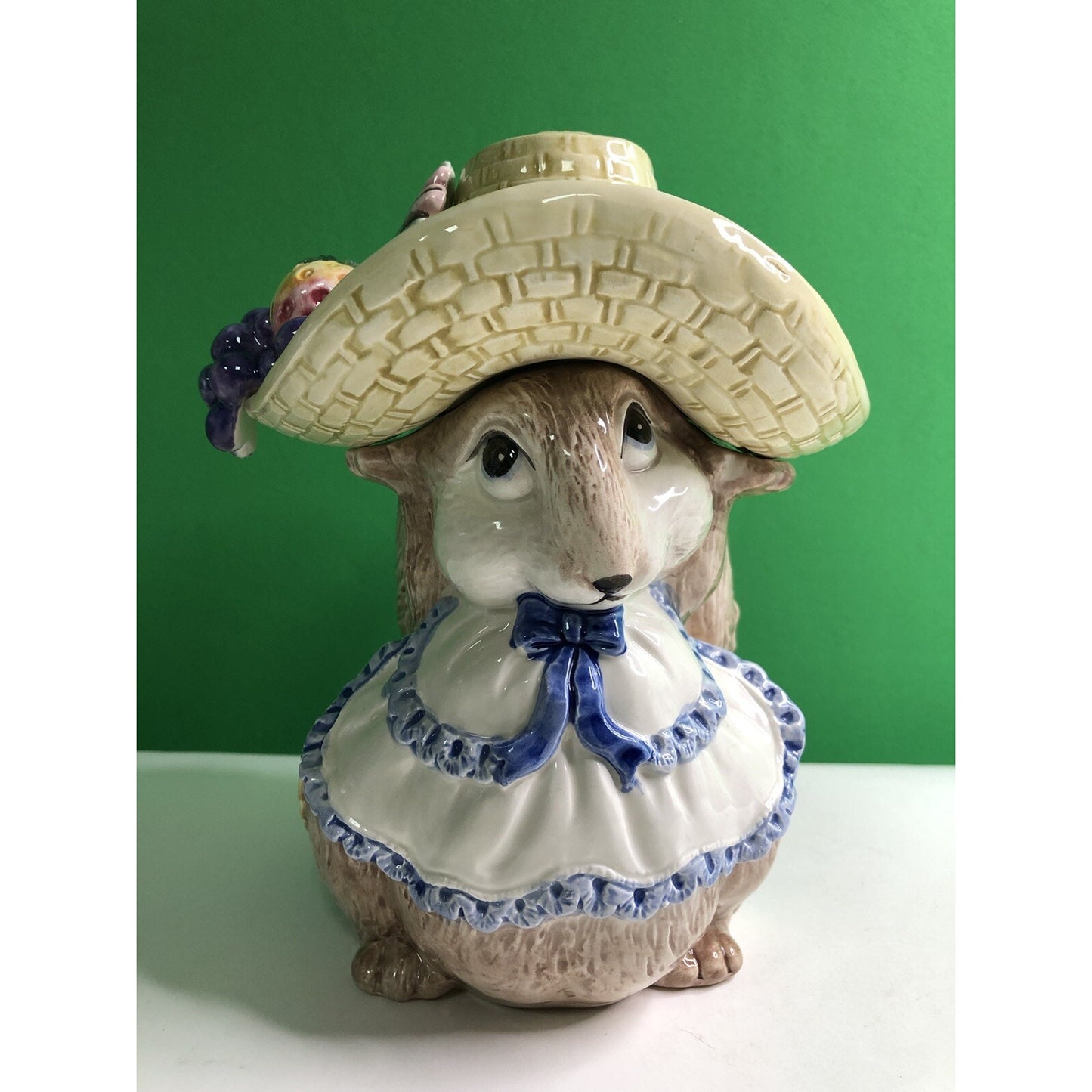 "Miss Squirrel" 1991 FITZ & FLOYD Biscuit Candy Or Small Cookie Jar 8" Tall Mint