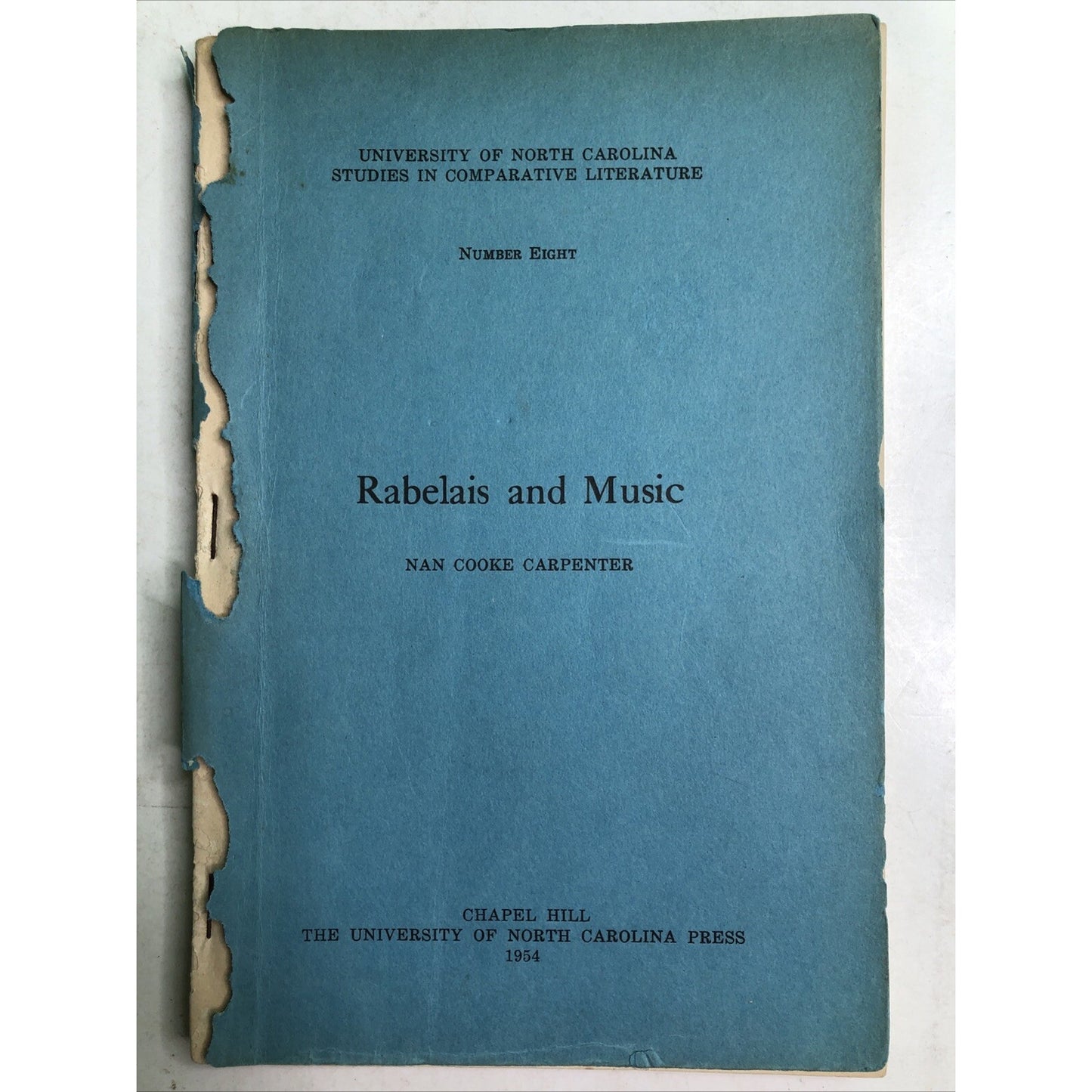 1954 University Of North Carolina Comparative Literature #8 RABELAIS And MUSIC
