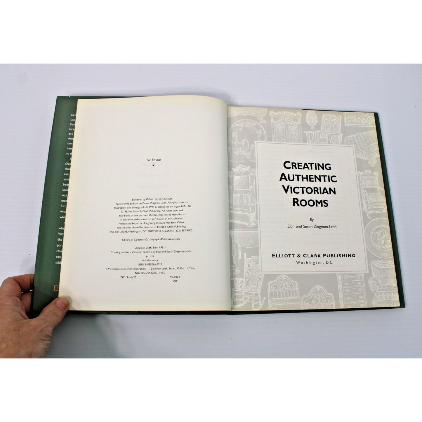Creating Authentic Victorian Rooms- Elan & Susan Zingman-Leith 1995 HC/ DJ Decor