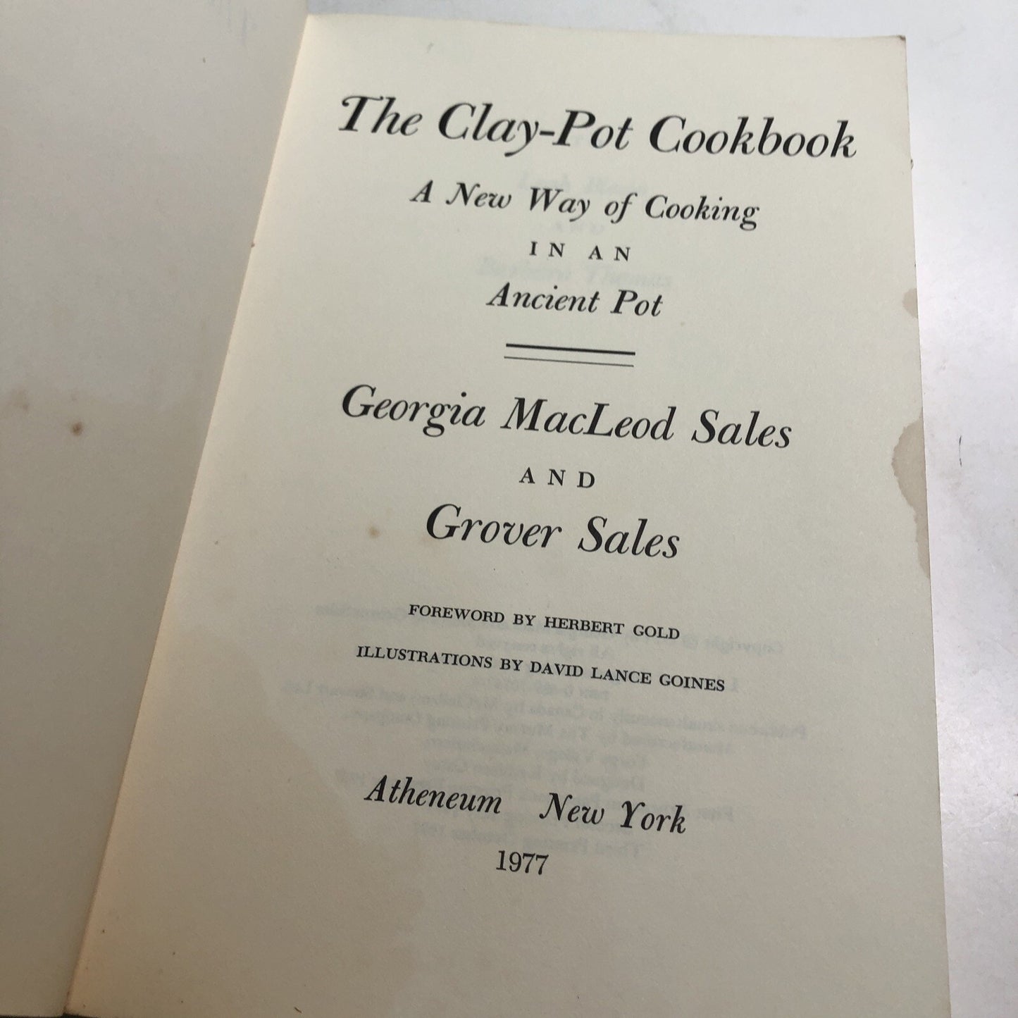1st Ed 1977 The Clay-Pot Cookbook : A New Way of Cooking in an Ancient Pot SALES