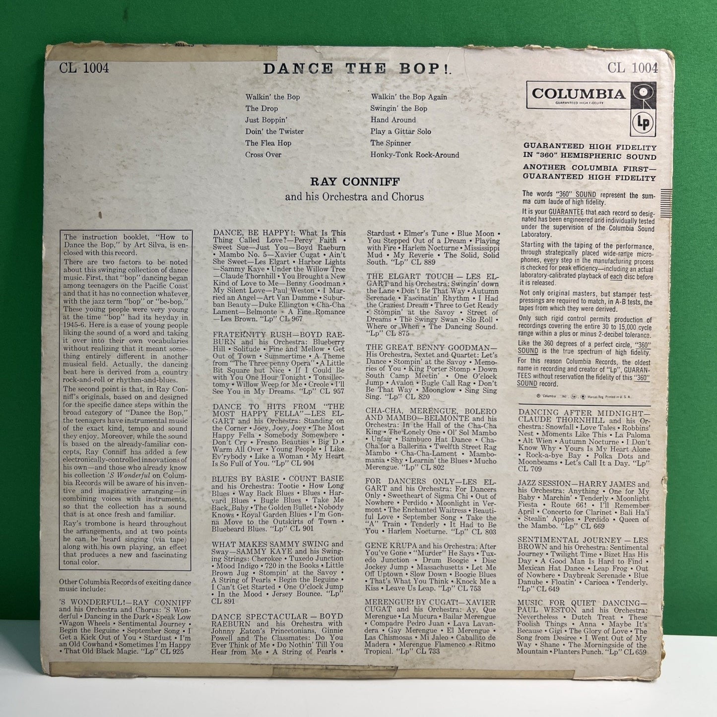 Ray Conniff Dance The Bop! LP (1957) Columbia CL 1004 Mono + Booklet "Cool Cat"