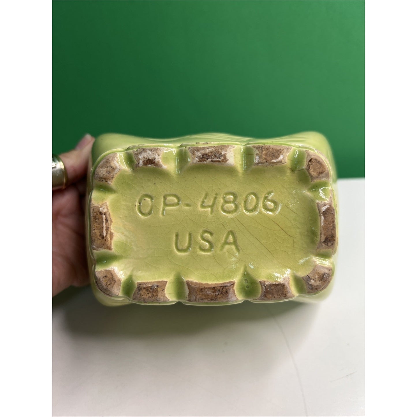 1960's Vintage Cookson Planter Pale Green #4806: 6" x 4" x 3.5" Great Condition
