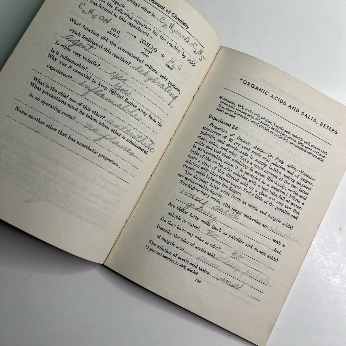 Vintage 1952 Labratory Manual of Chemistry by L. Jean Bogert PB Illustrated