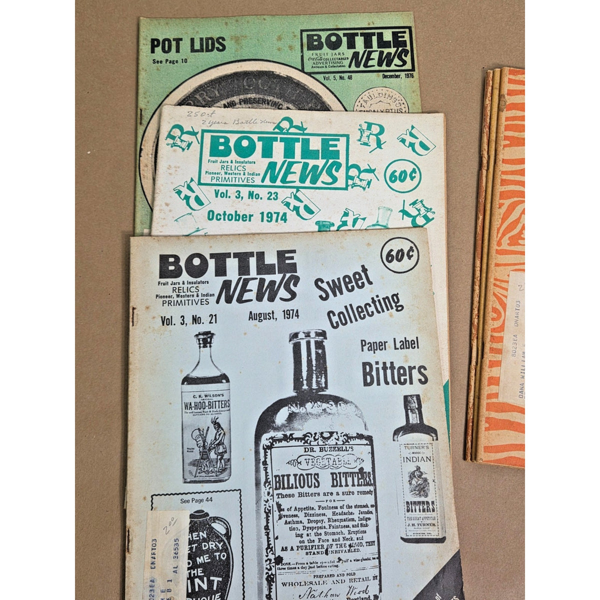 Vintage Bottle News Relics & Primitives Magazine Lot 1974-1976 Bulk Run of 20