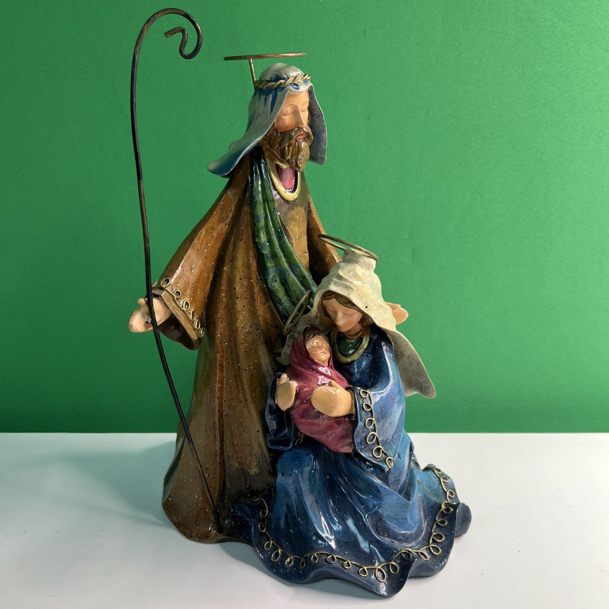 Holy Family Nativity Scene Figurine Statue Mary Joseph Jesus Christmas Decor 10”